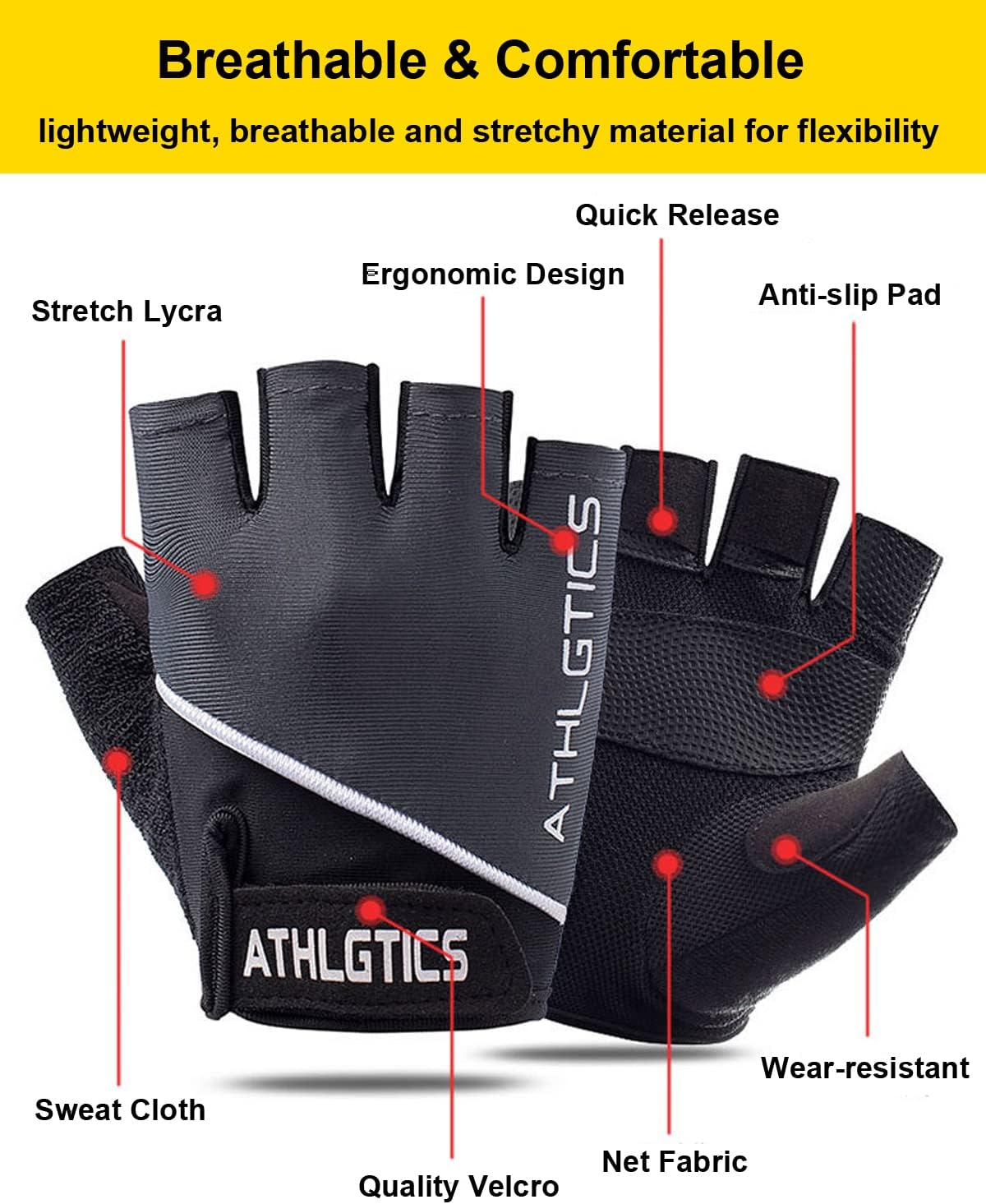 Workout Gloves for Women & Men, Gym Gloves for Working Out & Fitness - Image 6