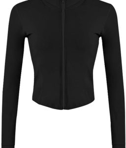 Lviefent Womens Lightweight Full Zip Running Track Jacket Workout Slim Fit Yoga Sportwear with Thumb Holes